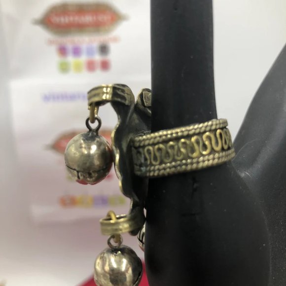 Afghan vintage ring, Afghan Bells Ring, Kuchi Jewelry, Afghan Earrings - Picture 3 of 3